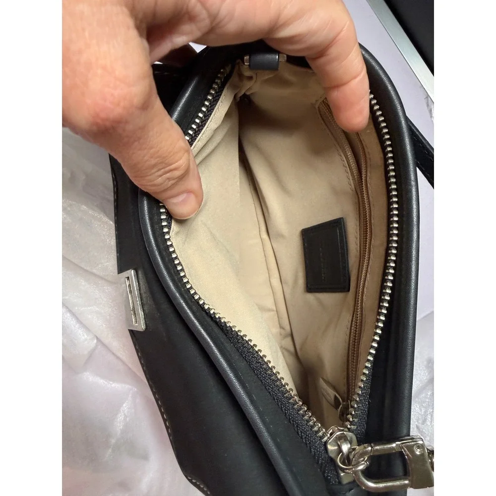 Cole Haan Black Wristlet Clutch Bag‎ Silver Hardware Dust Bag